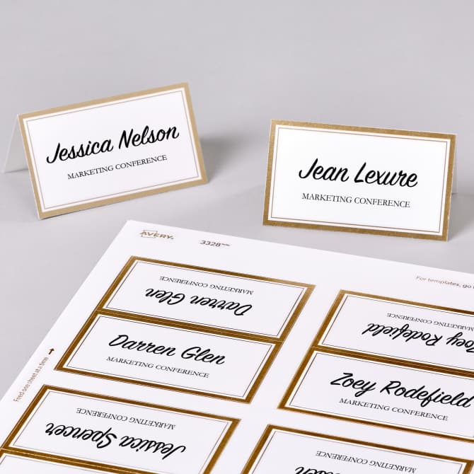 Avery name tents hot sale